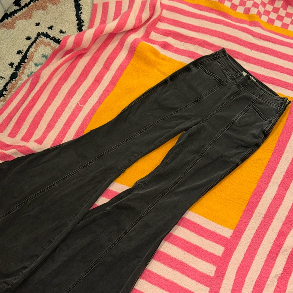 We the free Free People high rise bell bottom jeans!